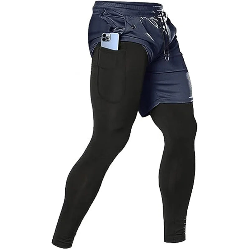 Calça Masculina Esportiva Fitness 2 Em 1 (Calça e Short)