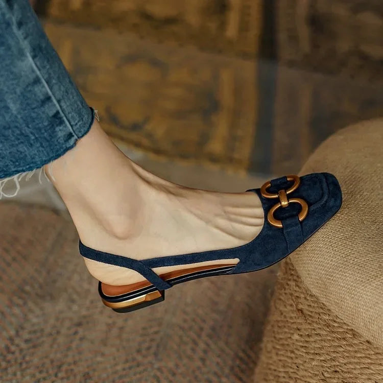 Sandália Feminina Slingback Retrô