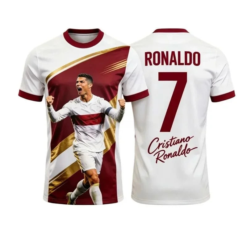Camisa Masculina Esportiva T-Shirt Estrela do Futebol Cristiano Ronaldo 7
