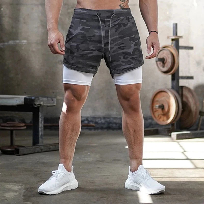 Short Masculino Casual 2 Em 1 Secagem Rápida