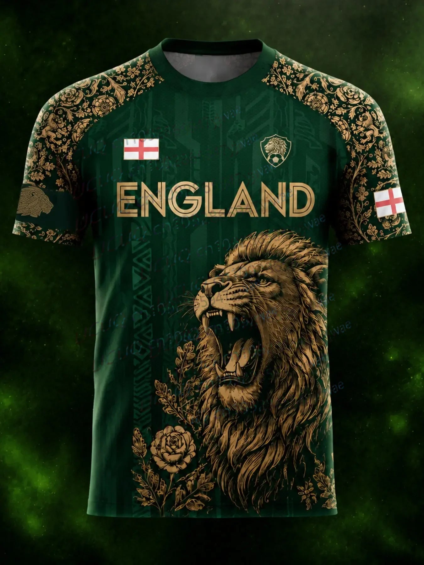 Camisa Masculina T-Shirt Estampa 3D Para Jogos da Inglaterra