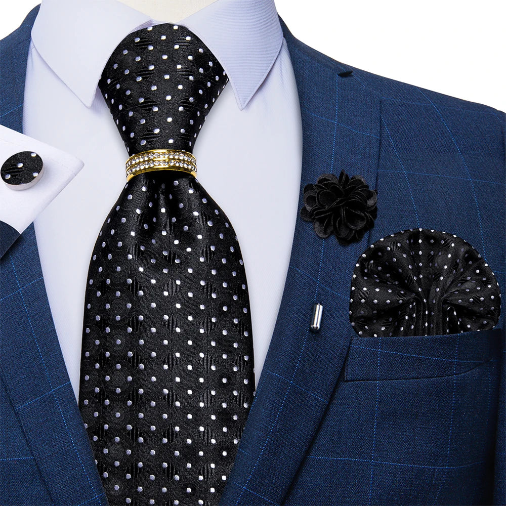 Conjunto Gravata Masculina 8cm com Lenço e Abotoaduras