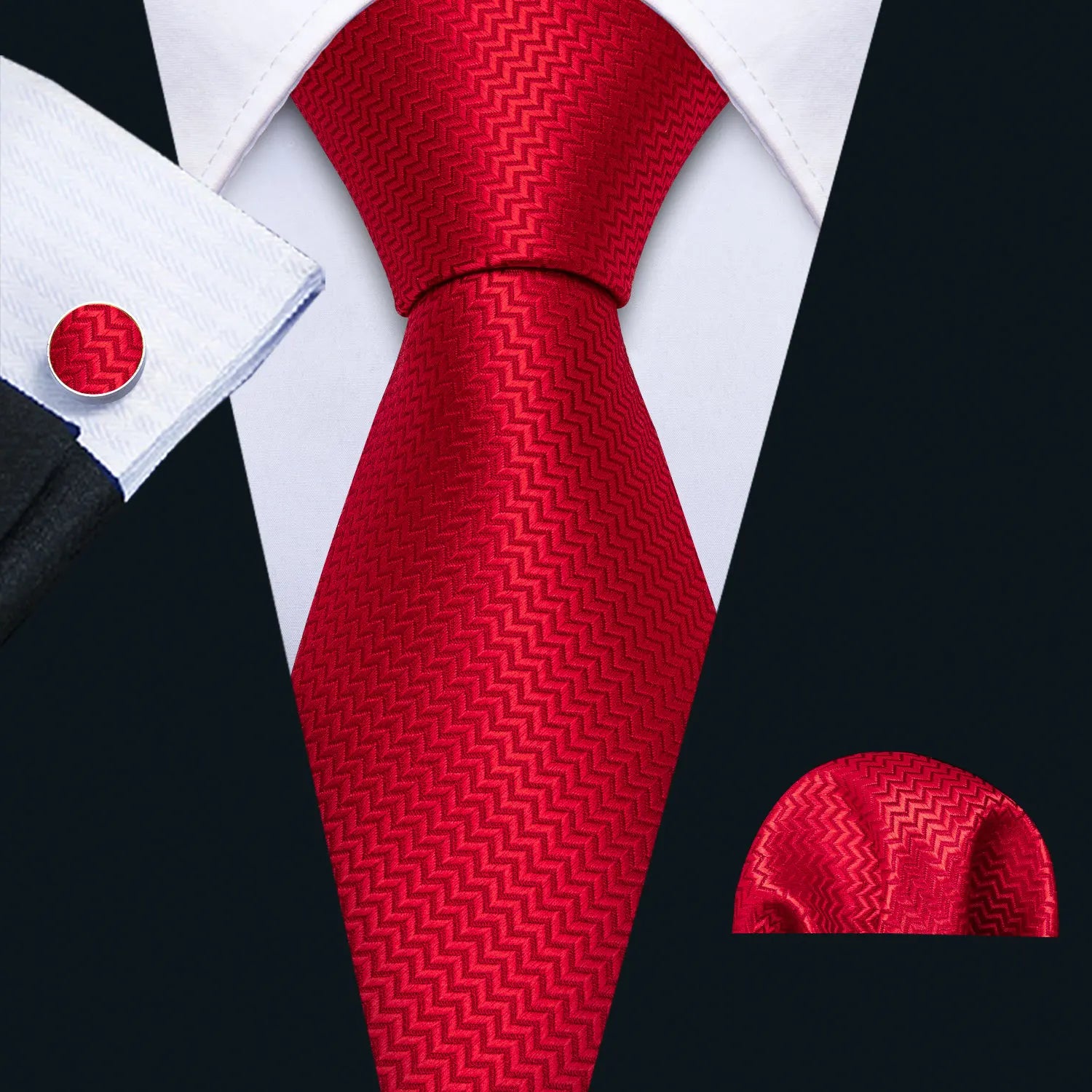 Kit Gravata Masculina Social Luxo com Design Elegante e Abotoaduras 8,5 cm