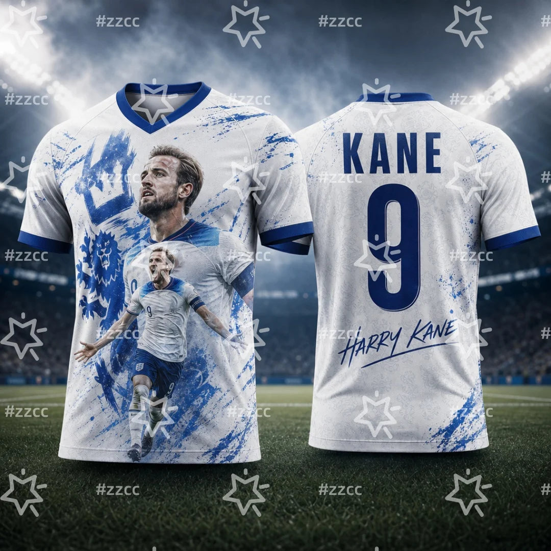 Camisa Masculina Esportiva T-Shirt Inglaterra 2026 Harry Kane