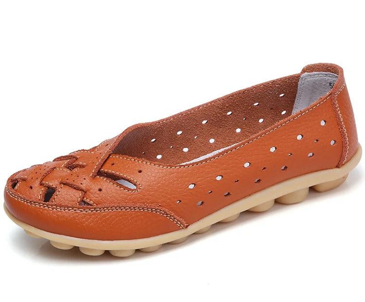 Mocassim Feminino Liora em Couro Rachado