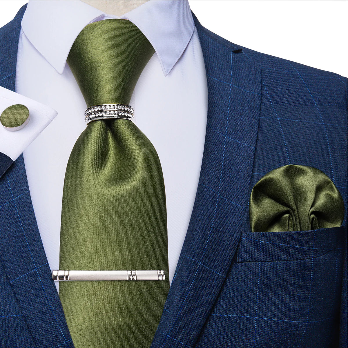 Gravata Masculina Plissada de Luxo com Acessórios