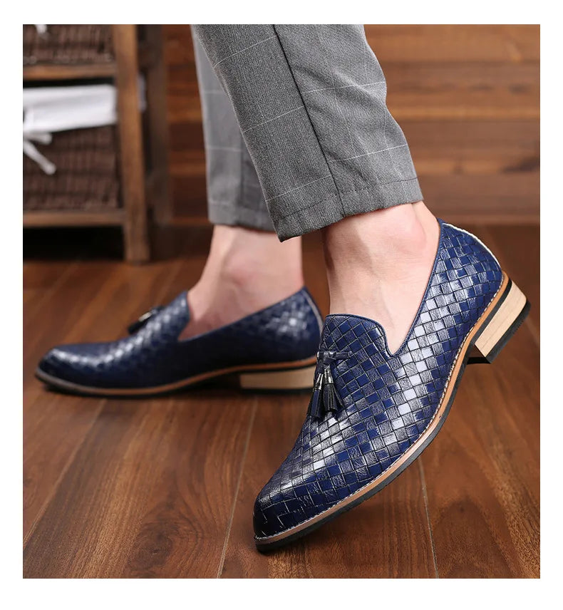 Sapato Masculino Casual Xadrez em Couro Sintético
