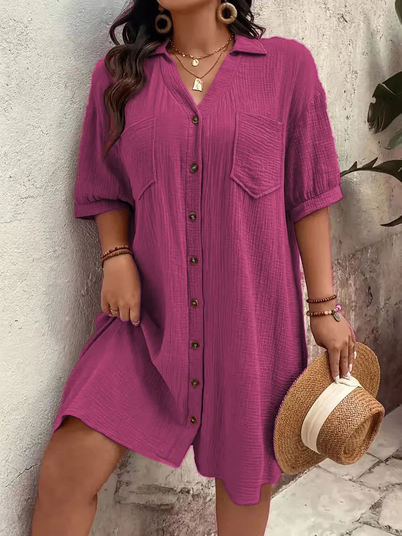 Vestido Camisa Feminino Casual