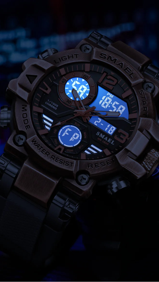 Relógio Masculino Esportivo de Quartzo AquaChronos 50 by Loja Bruna Modas