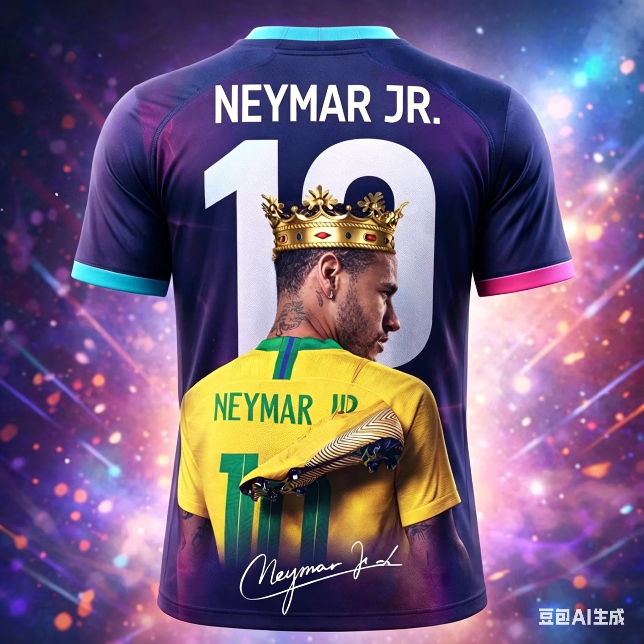 Camisa Masculina Esportiva Estampa 3D Neymar JR
