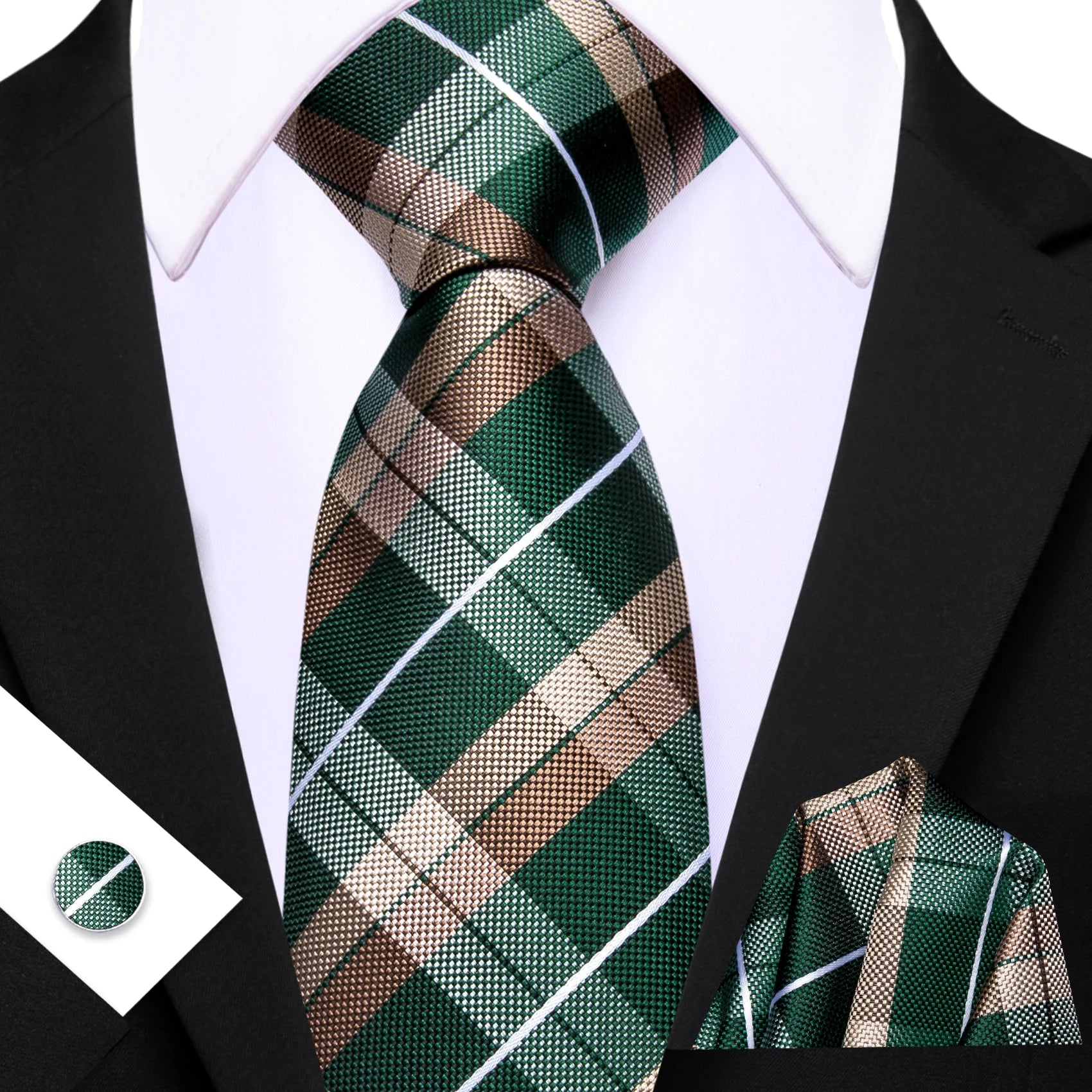 Gravata Masculina Clássica Xadrez de Poliéster