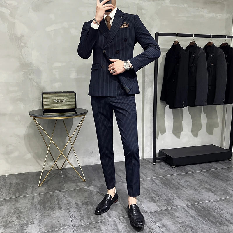Terno Masculino Slim Listrado 3 Peças Valdoro
