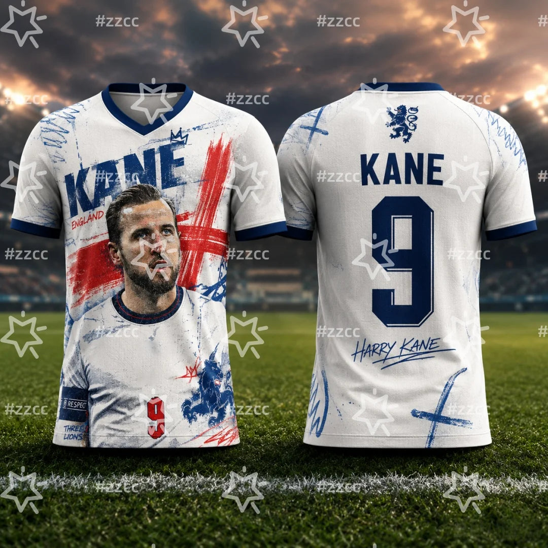 Camisa Masculina Esportiva T-Shirt Inglaterra 2026 Harry Kane