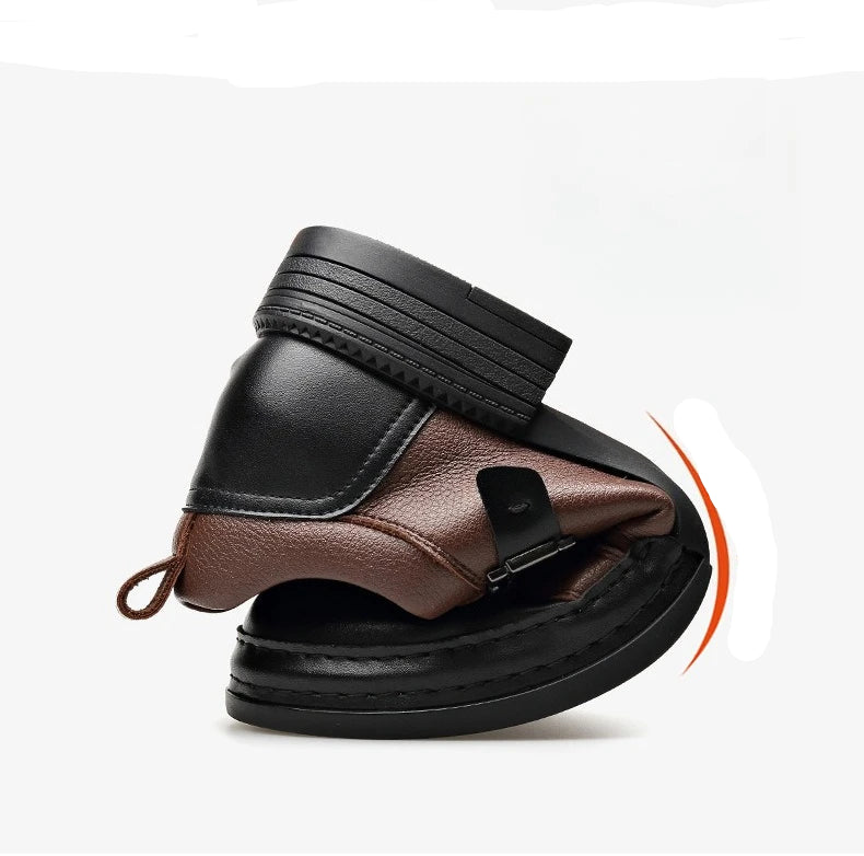 Bota Masculina de Couro com Zíper Ravencroft