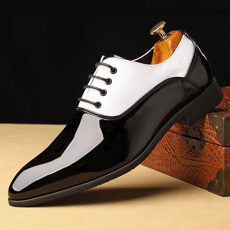 Sapato Oxford Masculino Social de Couro Envernizado Luxo