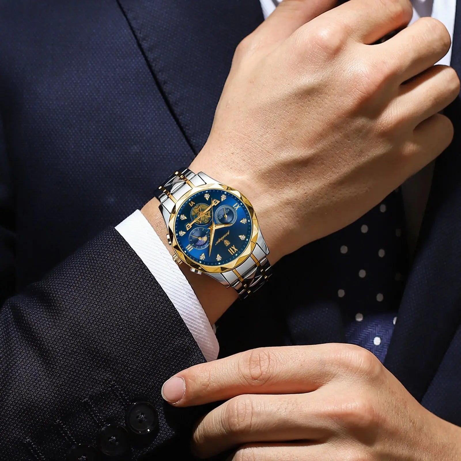 Relógio Masculino POEDAGAR Luxo Cronógrafo à Prova d’Água