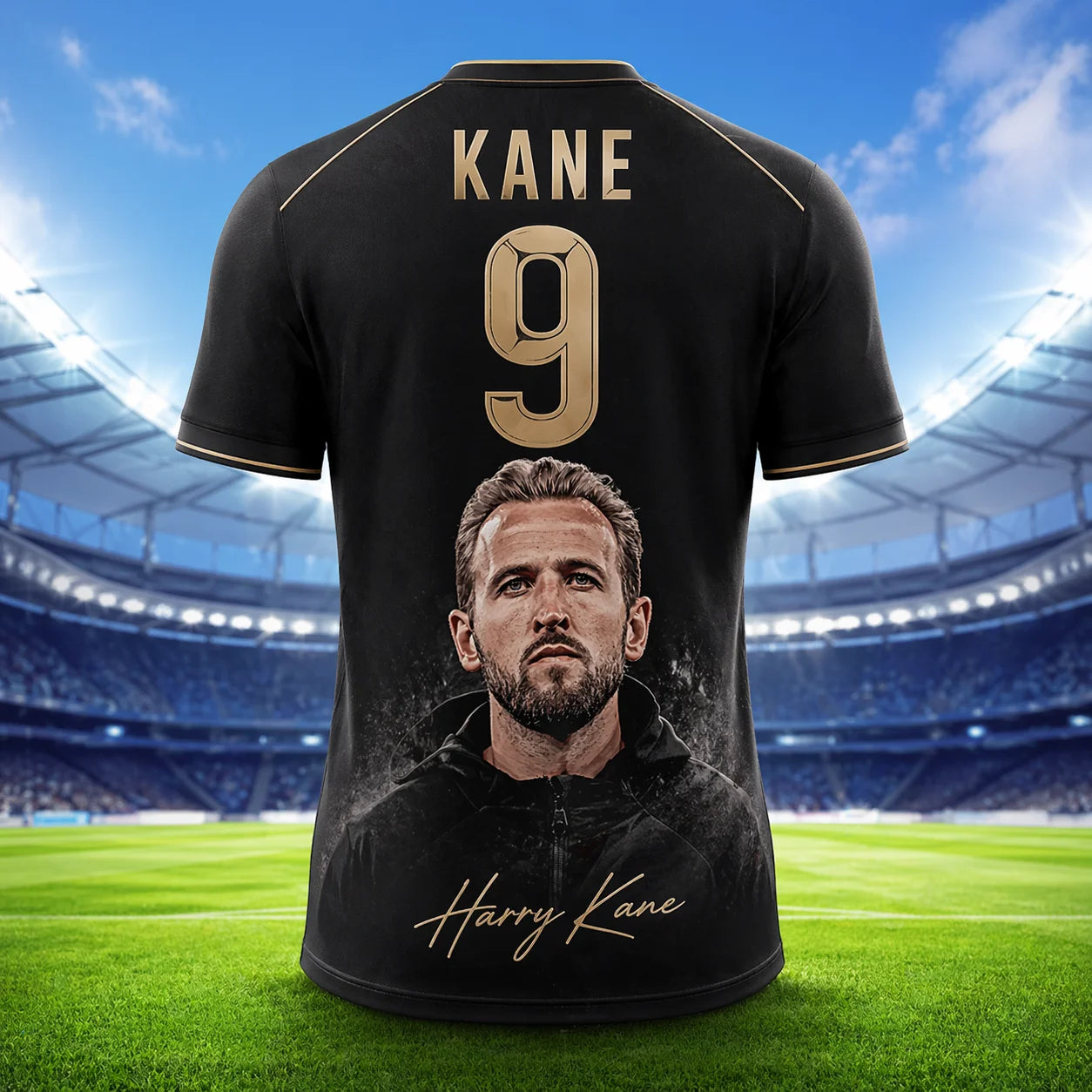Camisa Masculina Esportiva com Estampa 3D Estrela de Futebol