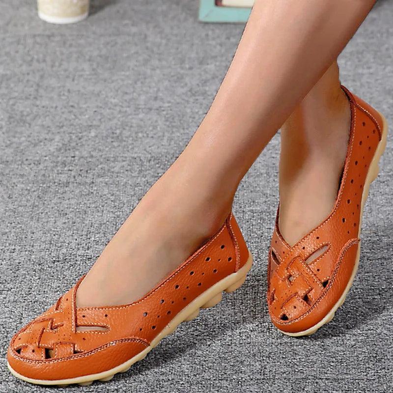 Mocassim Feminino Liora em Couro Rachado