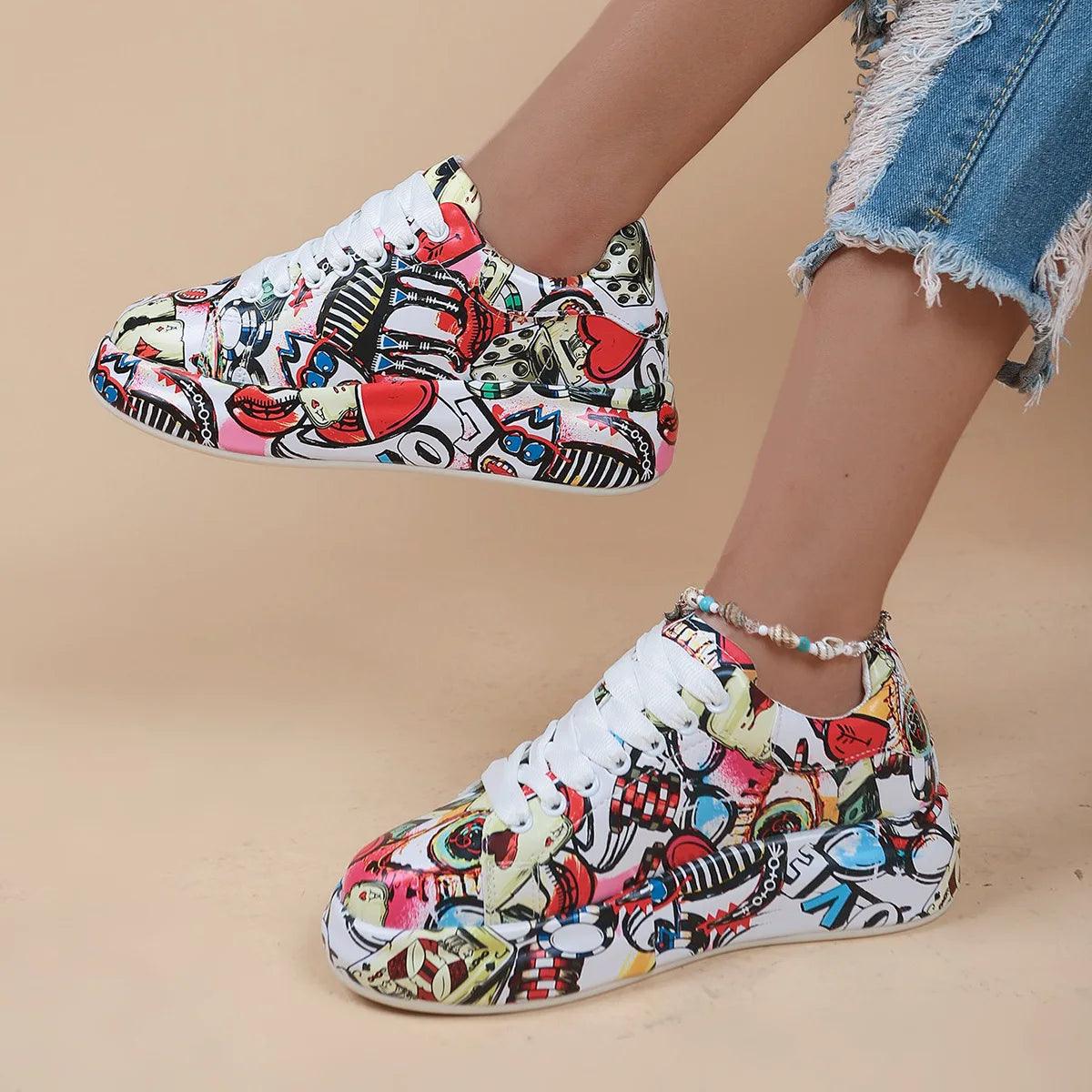 Tênis Feminino de Couro Graffiti