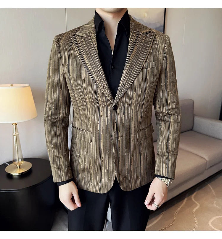 Blazer Masculino Xadrez Estilo Britânico Elegante e Moderno