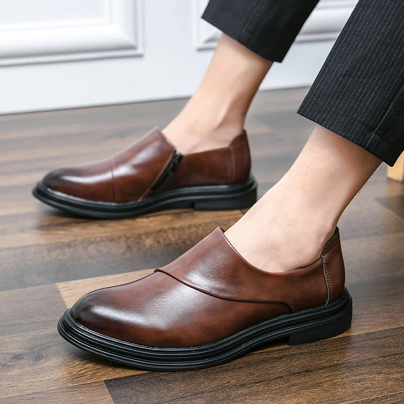 Sapato Social Masculino de Couro PU Estilo Yuppie by Loja Bruna Modas
