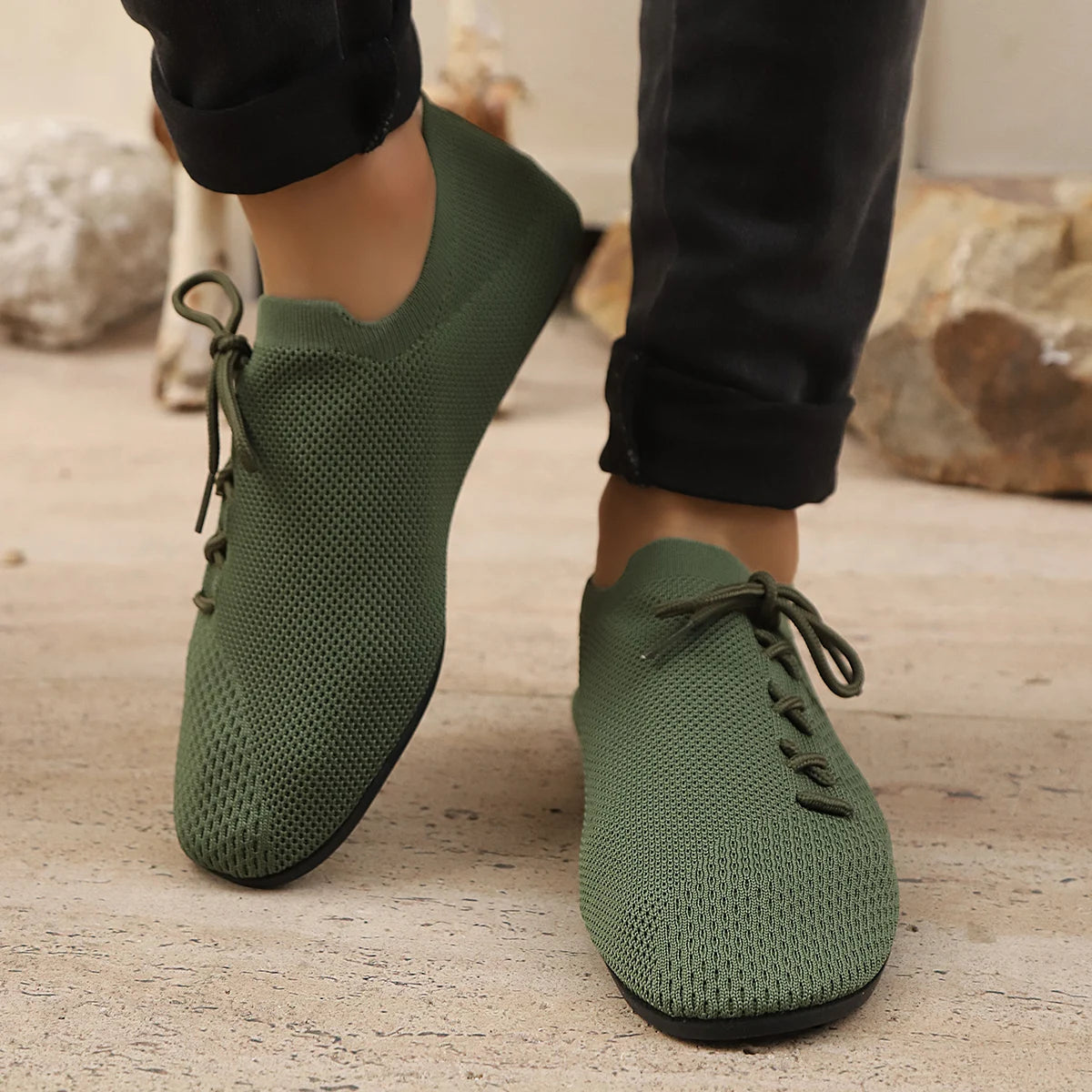 Sapato Mocassim de Malha Respirável Antiderrapante