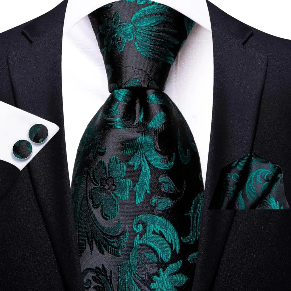 Kit Gravata Masculina Social Estilo Moderno com Lenço e Abotoaduras Premium