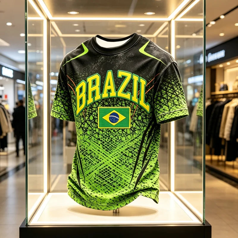 Camisa Masculina Esportiva T-Shirt Estampa do Brasil