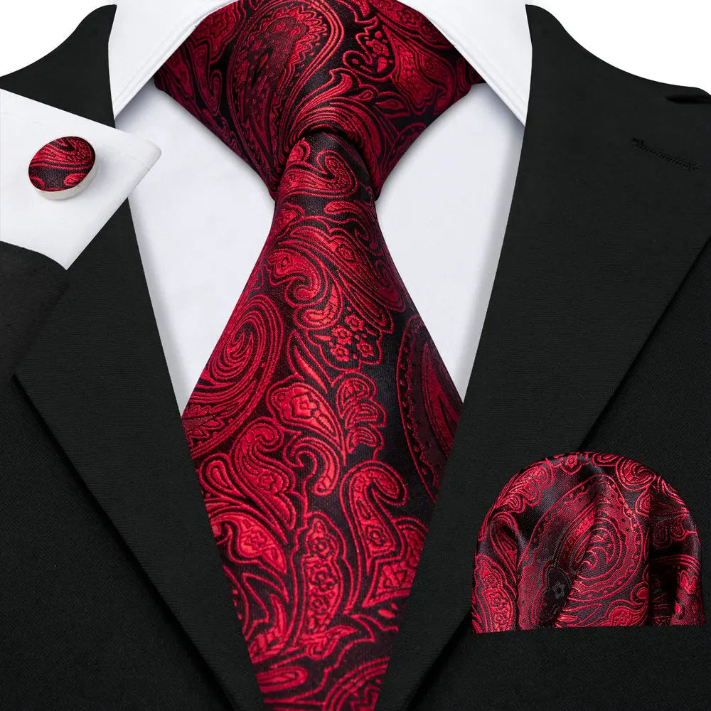Kit de Gravata Masculina de Luxo em Seda Jacquard RoyalTie Set™