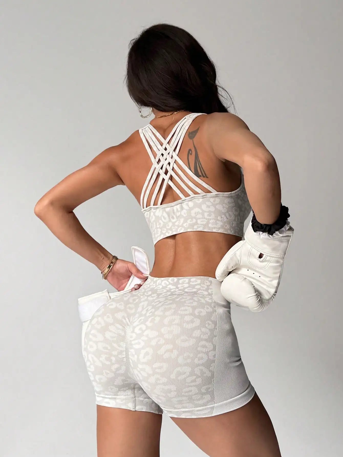 Conjunto Feminino Fitness Cintura Alta Short e Top