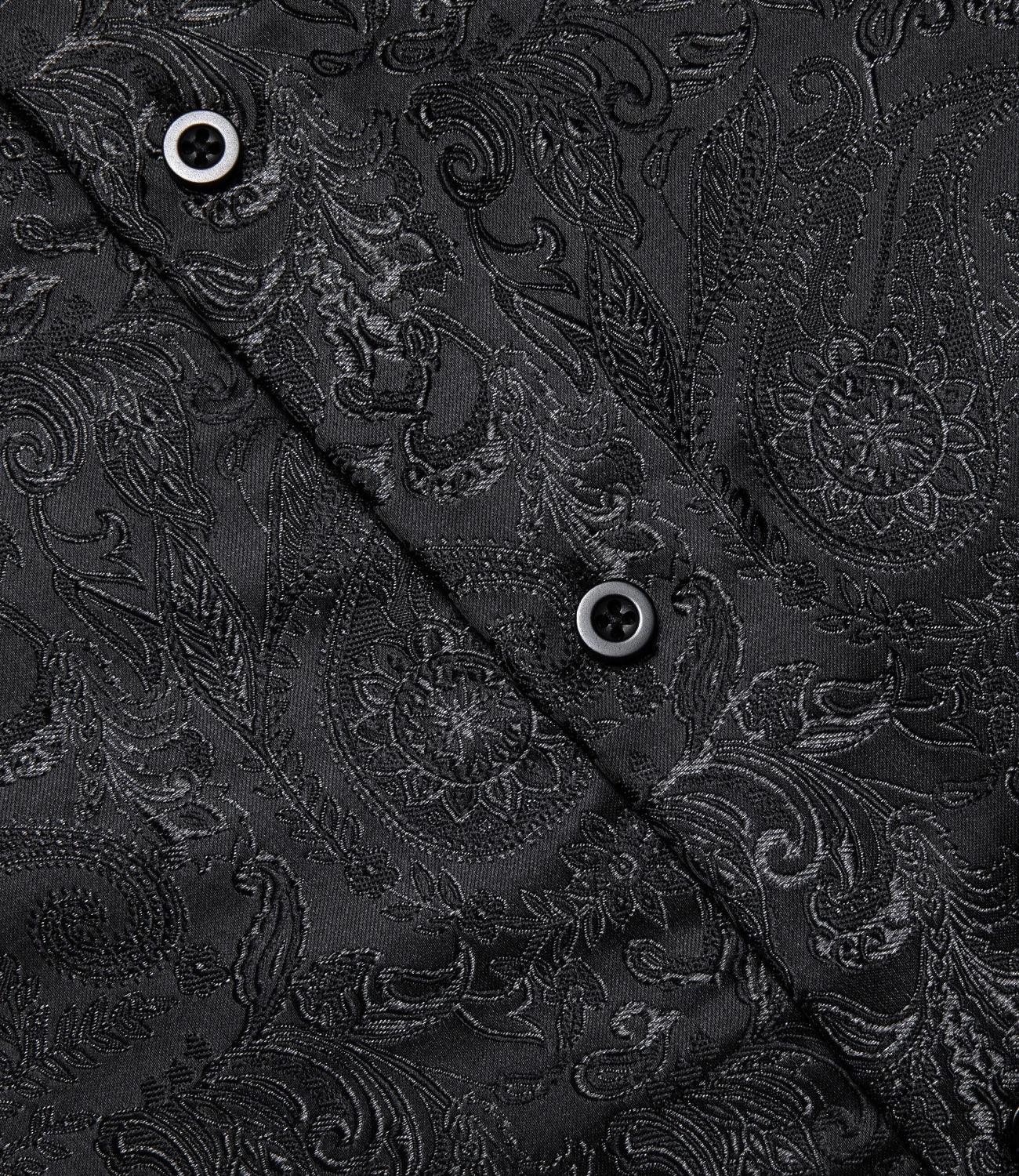 Camisa Social DiBanGu Masculina de Seda com Estampa Paisley