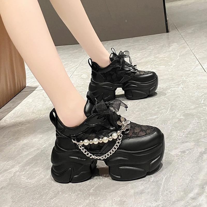 Tênis Feminino Valora em Malha com Plataforma de 7 cm