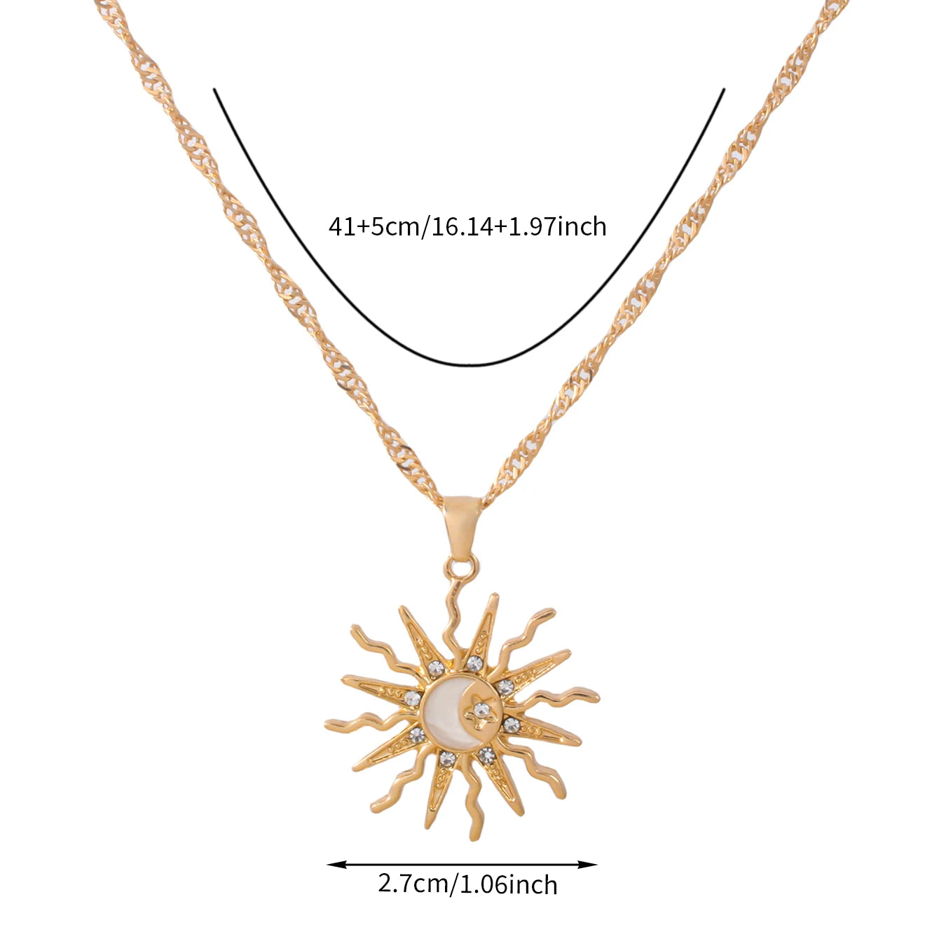 Colar Feminino Triplo de Sol Brilhante