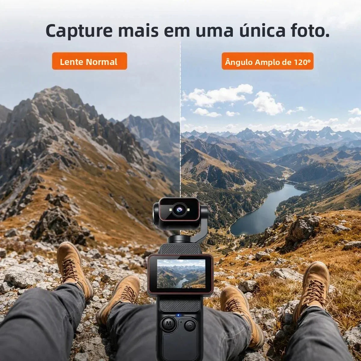 Câmera de Vlog Portátil Grande Angular Lumivue