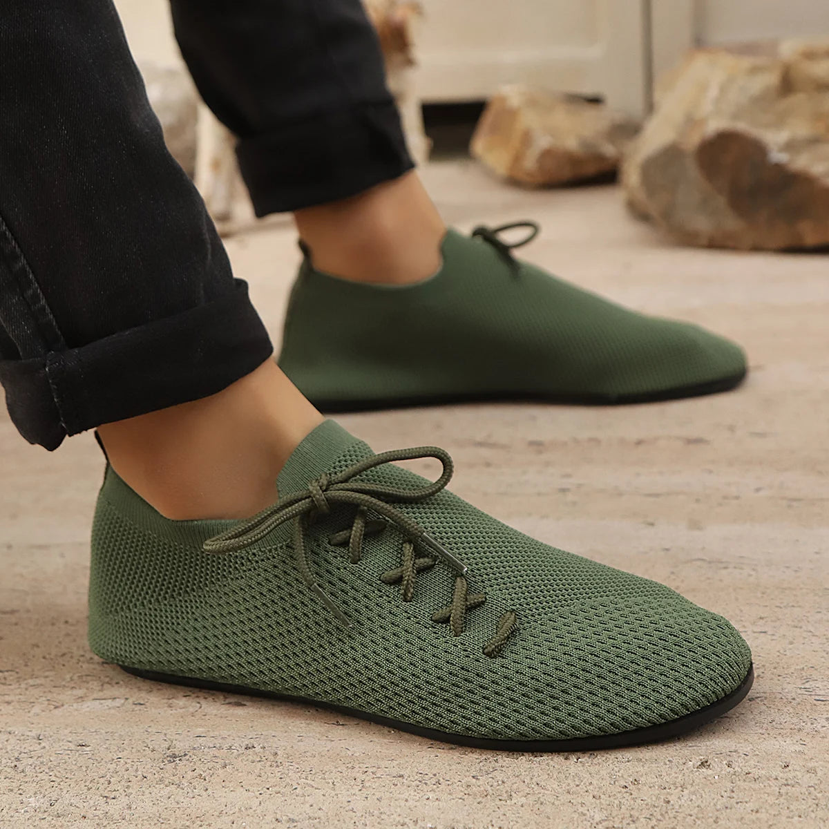 Sapato Mocassim de Malha Respirável Antiderrapante
