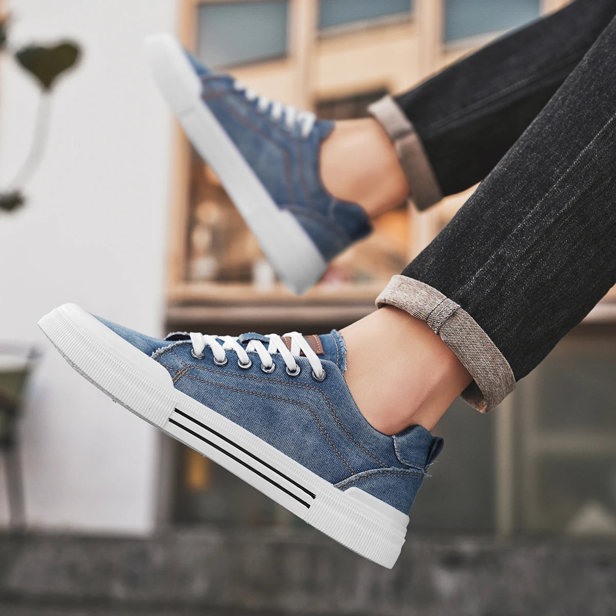 Tênis Masculino Casual Denim