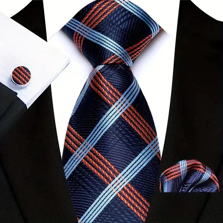 Gravata Masculina de Luxo em Jacquard Listrada