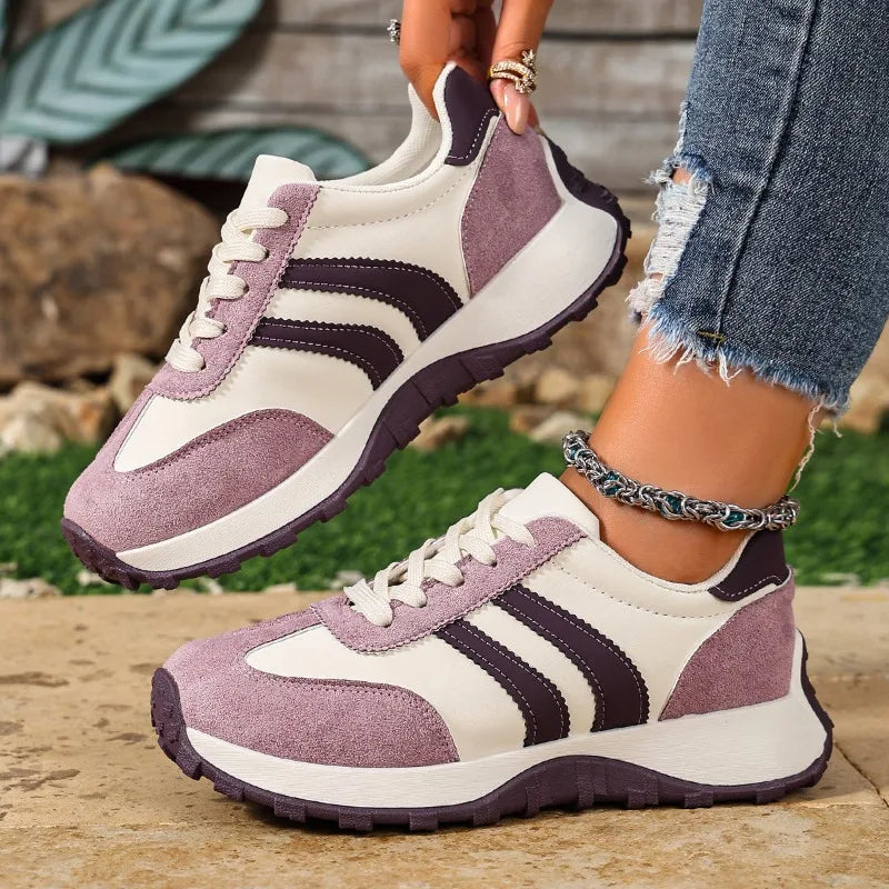 Tênis Feminino Casual Couro PU Antiderrapante e Confortável