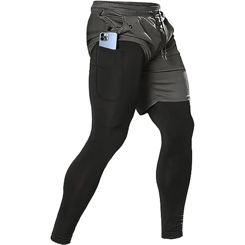 Calça Masculina Esportiva Fitness 2 Em 1 (Calça e Short)