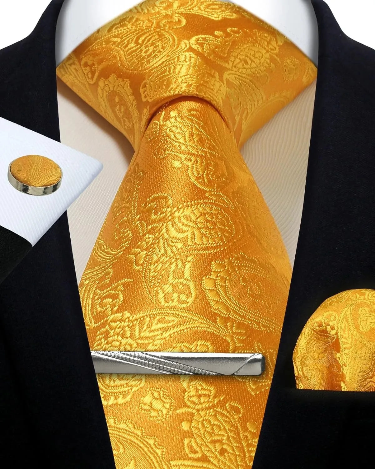 Kit de Gravata Clássico Masculino de Seda EliteSet™