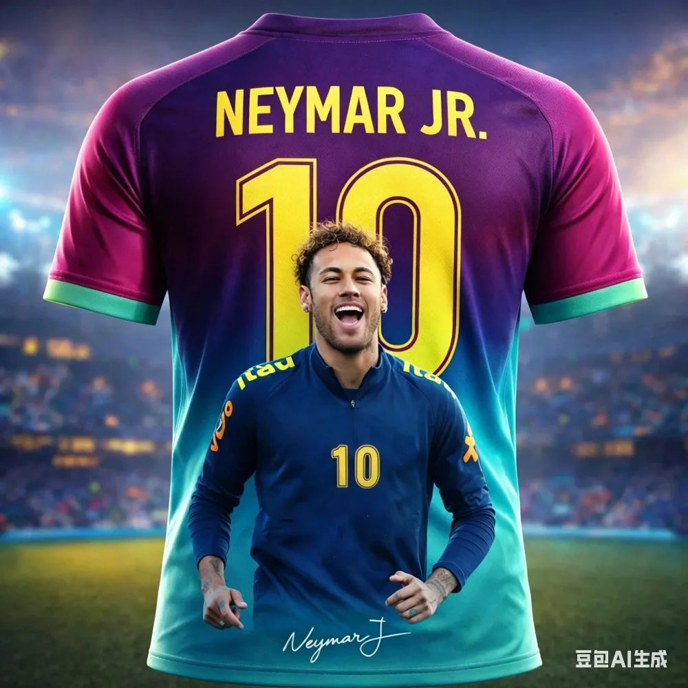Camisa Masculina Esportiva Estampa 3D Neymar JR