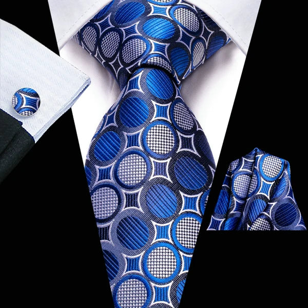 Gravata Masculina Clássica Acabamento Refinado com Lenço e Abotoaduras