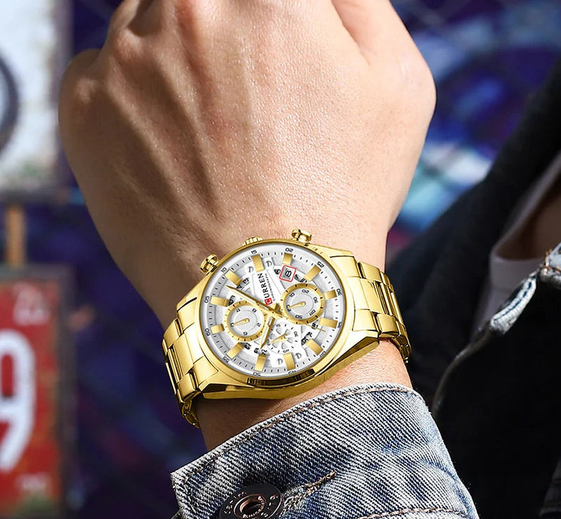 Relógio Masculino Quartzo com Cronógrafo Luxury by Loja Bruna Modas