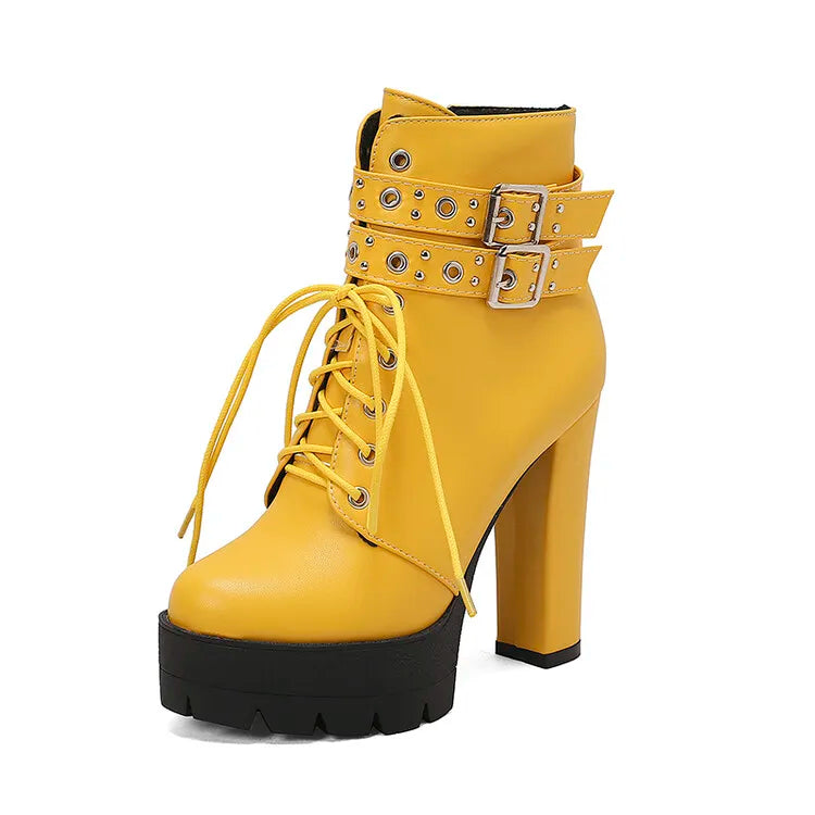 Bota Feminina de Couro PU Cano Curto