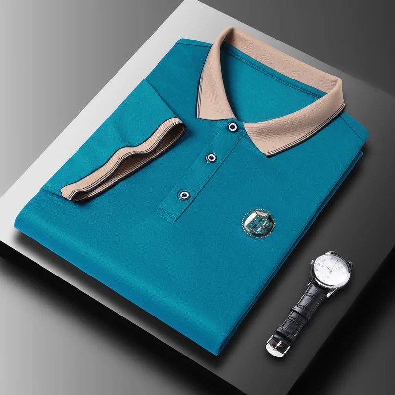 Camisa Polo Casual de Algodão