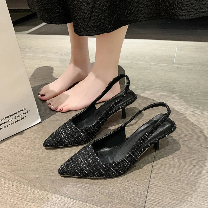 Sapato Feminino Slingback Salto Alto de Luxo by Loja Bruna Modas