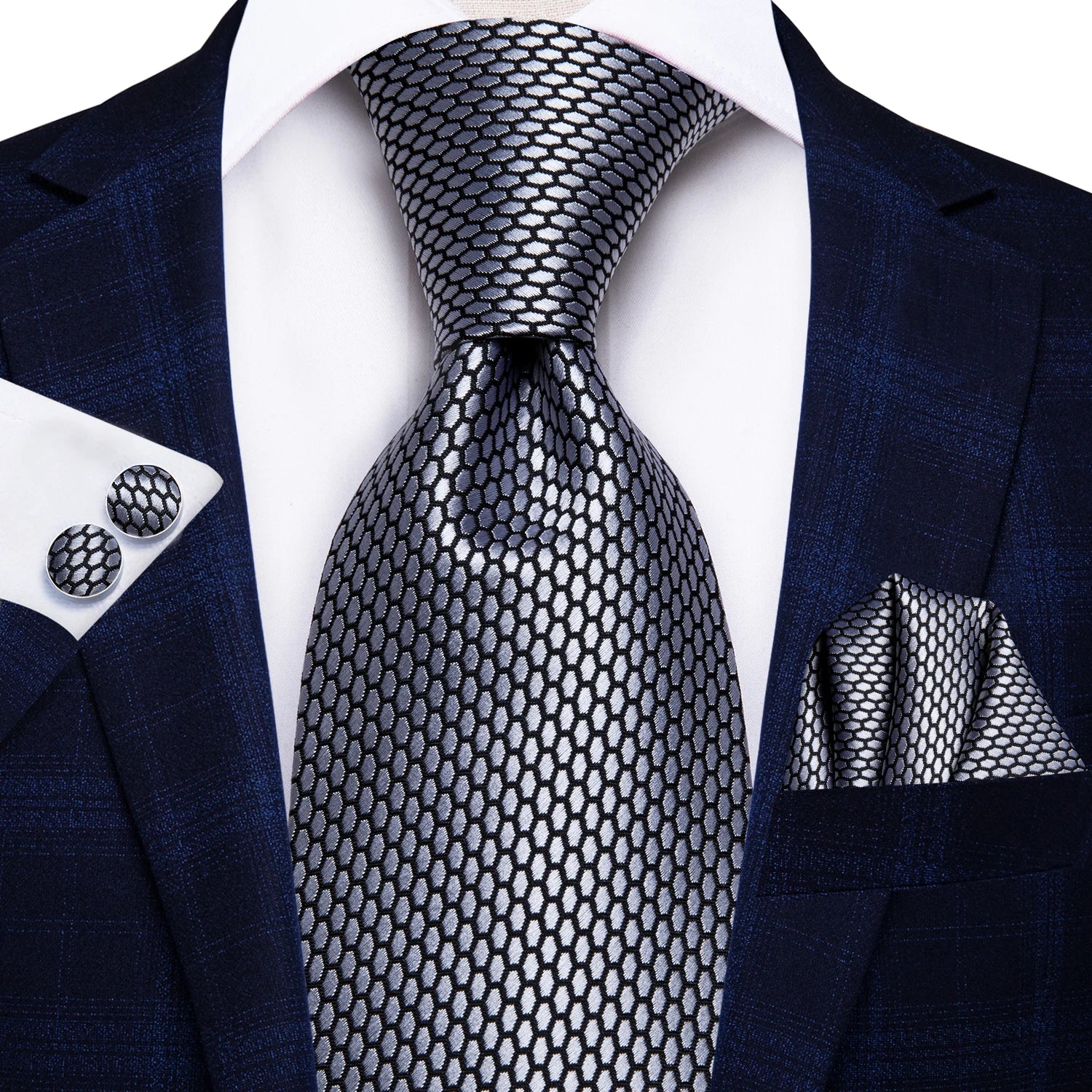 Conjunto de Gravata Masculina Lisa com Acessórios