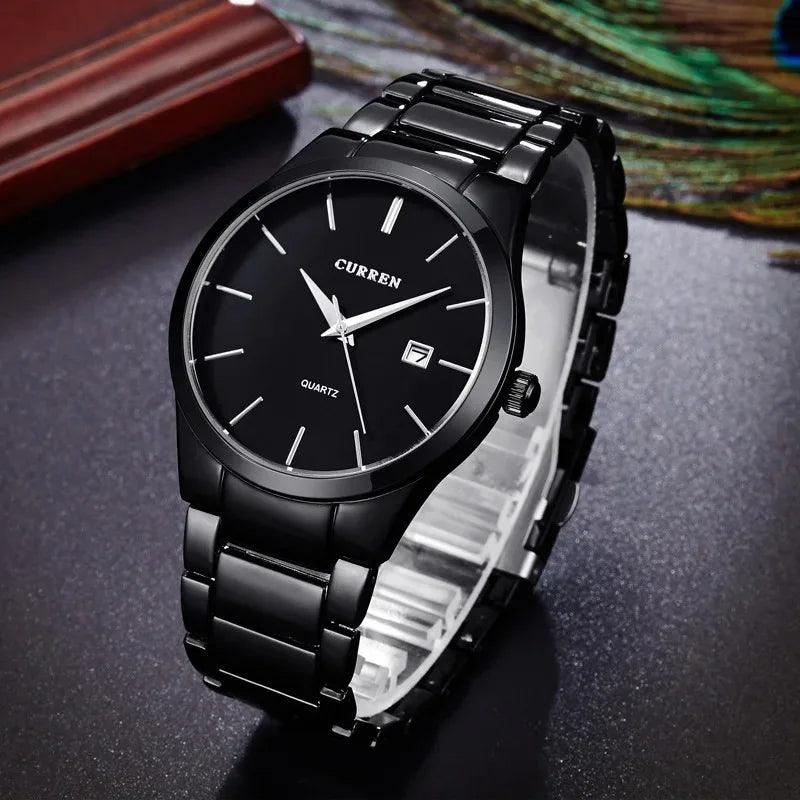 Relógio Masculino Curren com Pulseira de Aço Fino