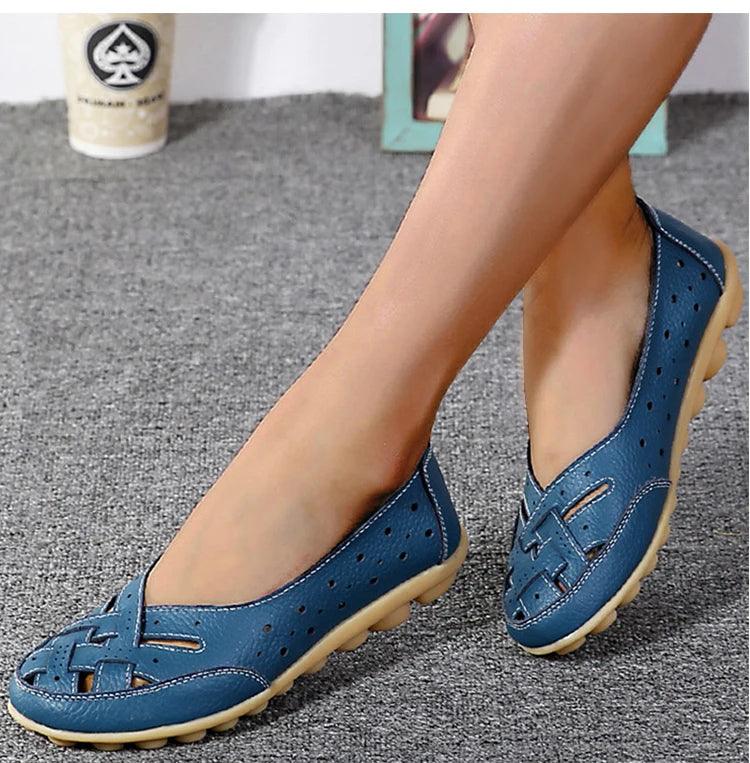 Mocassim Feminino Liora em Couro Rachado