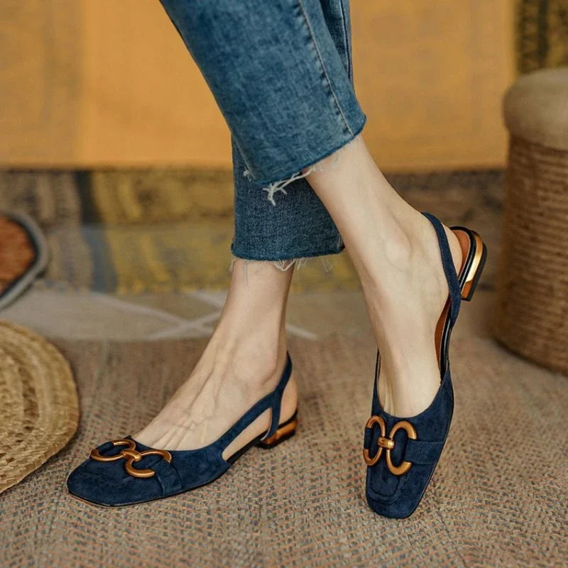 Sandália Feminina Slingback Retrô